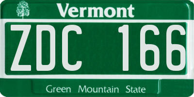 VT license plate ZDC166