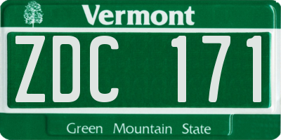 VT license plate ZDC171