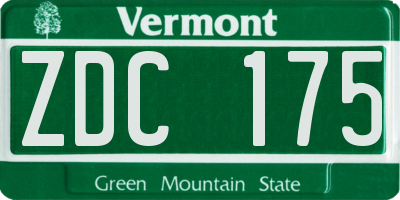 VT license plate ZDC175