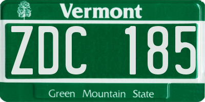 VT license plate ZDC185