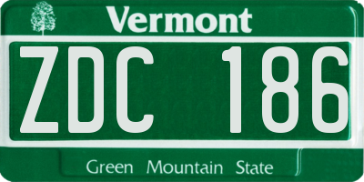 VT license plate ZDC186