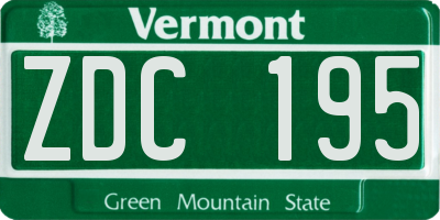 VT license plate ZDC195