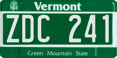 VT license plate ZDC241