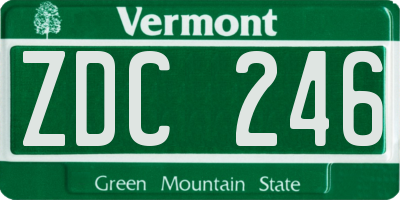 VT license plate ZDC246