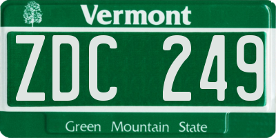 VT license plate ZDC249