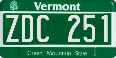 VT license plate ZDC251