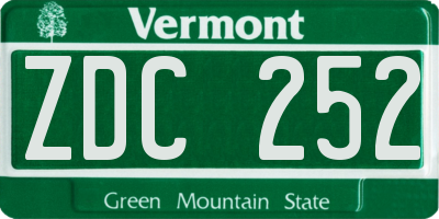 VT license plate ZDC252