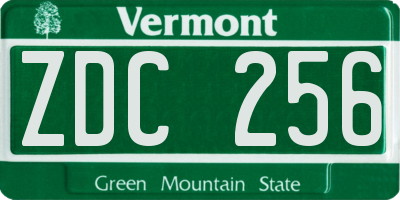 VT license plate ZDC256
