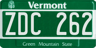 VT license plate ZDC262