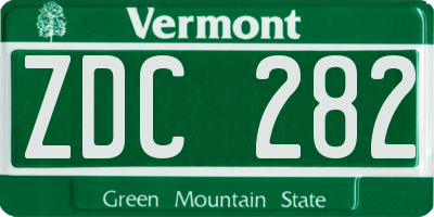 VT license plate ZDC282