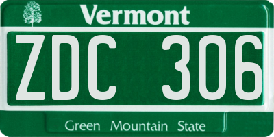 VT license plate ZDC306