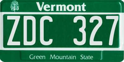 VT license plate ZDC327
