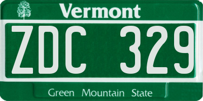 VT license plate ZDC329
