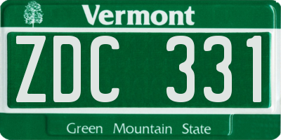 VT license plate ZDC331