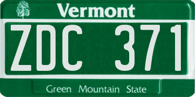 VT license plate ZDC371