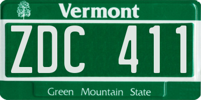 VT license plate ZDC411