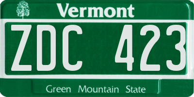 VT license plate ZDC423