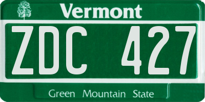 VT license plate ZDC427