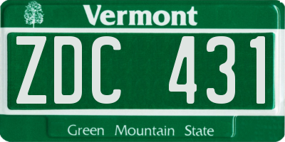 VT license plate ZDC431