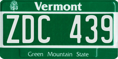 VT license plate ZDC439