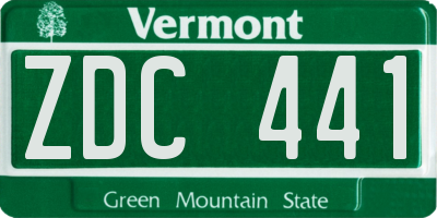 VT license plate ZDC441