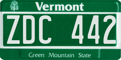 VT license plate ZDC442