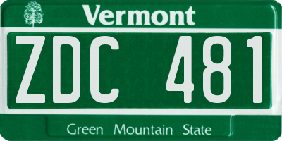 VT license plate ZDC481