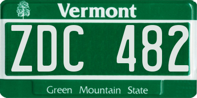 VT license plate ZDC482