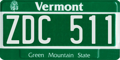 VT license plate ZDC511
