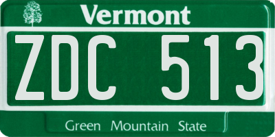 VT license plate ZDC513