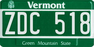 VT license plate ZDC518