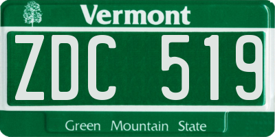 VT license plate ZDC519