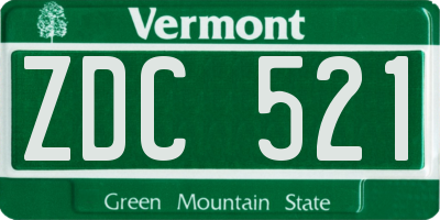 VT license plate ZDC521