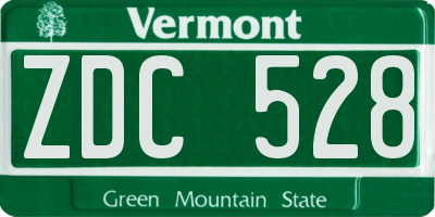 VT license plate ZDC528