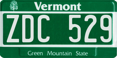 VT license plate ZDC529