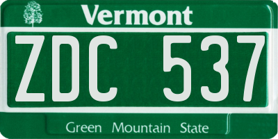 VT license plate ZDC537