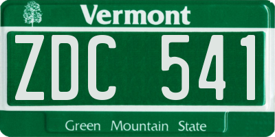 VT license plate ZDC541