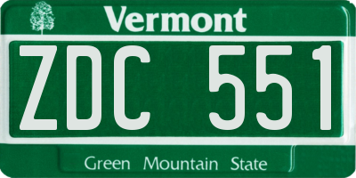 VT license plate ZDC551