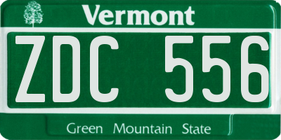 VT license plate ZDC556