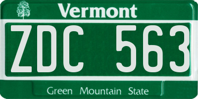 VT license plate ZDC563