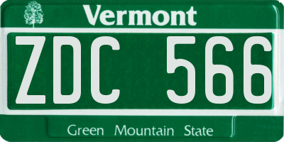 VT license plate ZDC566