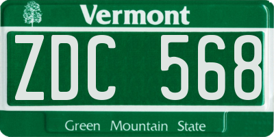 VT license plate ZDC568