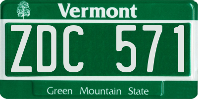 VT license plate ZDC571
