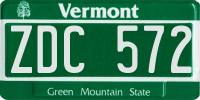 VT license plate ZDC572