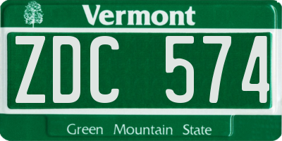 VT license plate ZDC574