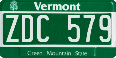 VT license plate ZDC579