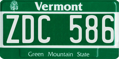 VT license plate ZDC586