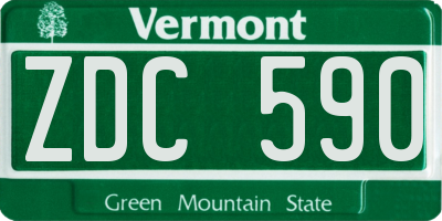 VT license plate ZDC590