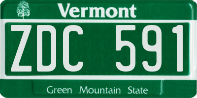 VT license plate ZDC591