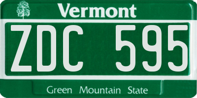 VT license plate ZDC595